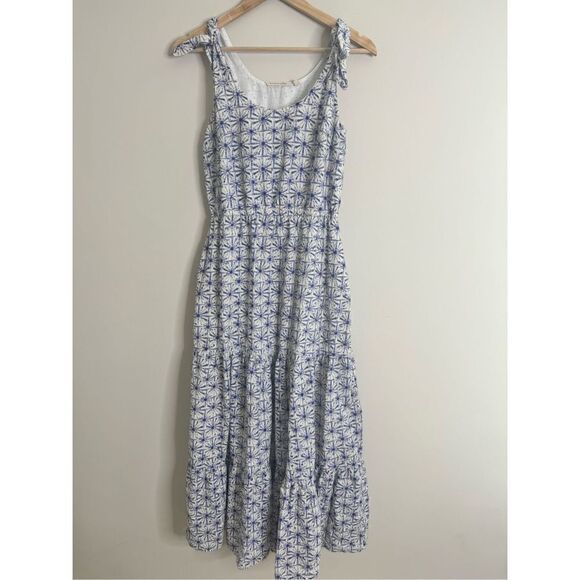 Soft Surroundings Kyoto Dress Starburst Eyelet Blue White Sleeveless Size s - Picture 1 of 6